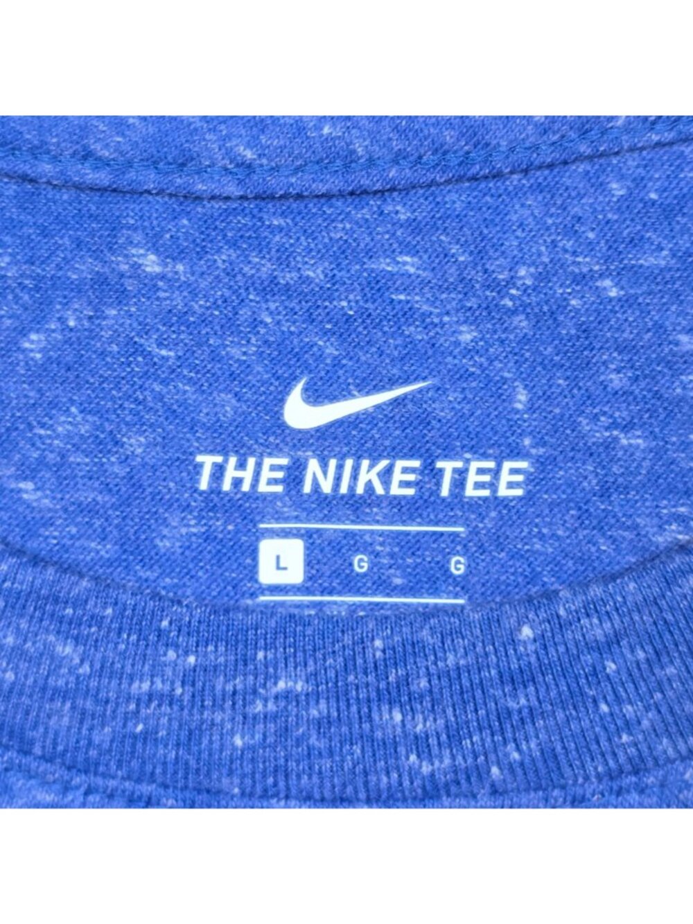 Nike Womens Large Blue Graphic Tee Red Logo Cotton Blend Crew Neck - Picture 2 of 4